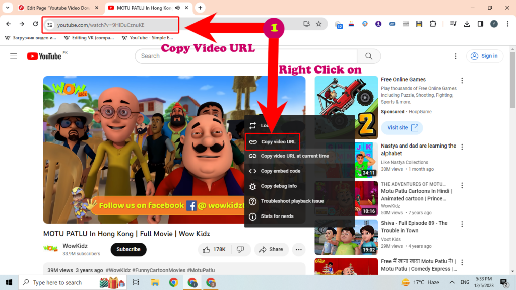 YouTube Video Downloader Copy URL